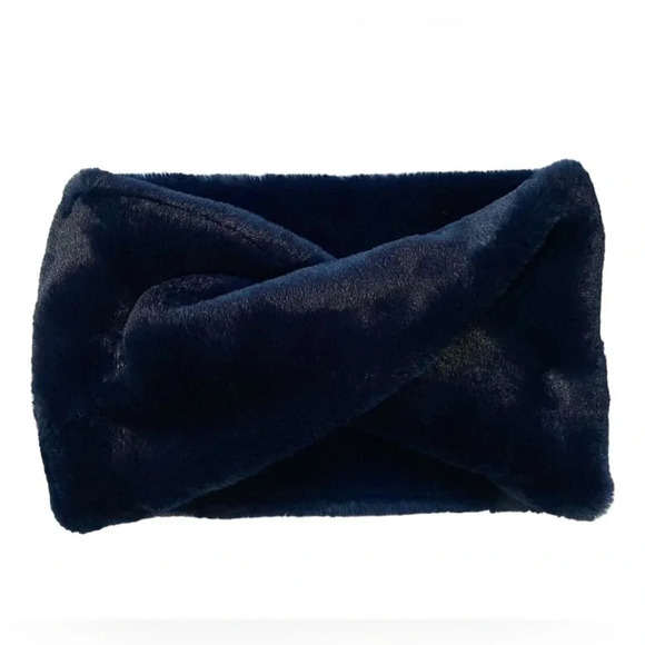 La Fiorentina Navy Faux Fur Infinity Scarf - Picture 1 of 3
